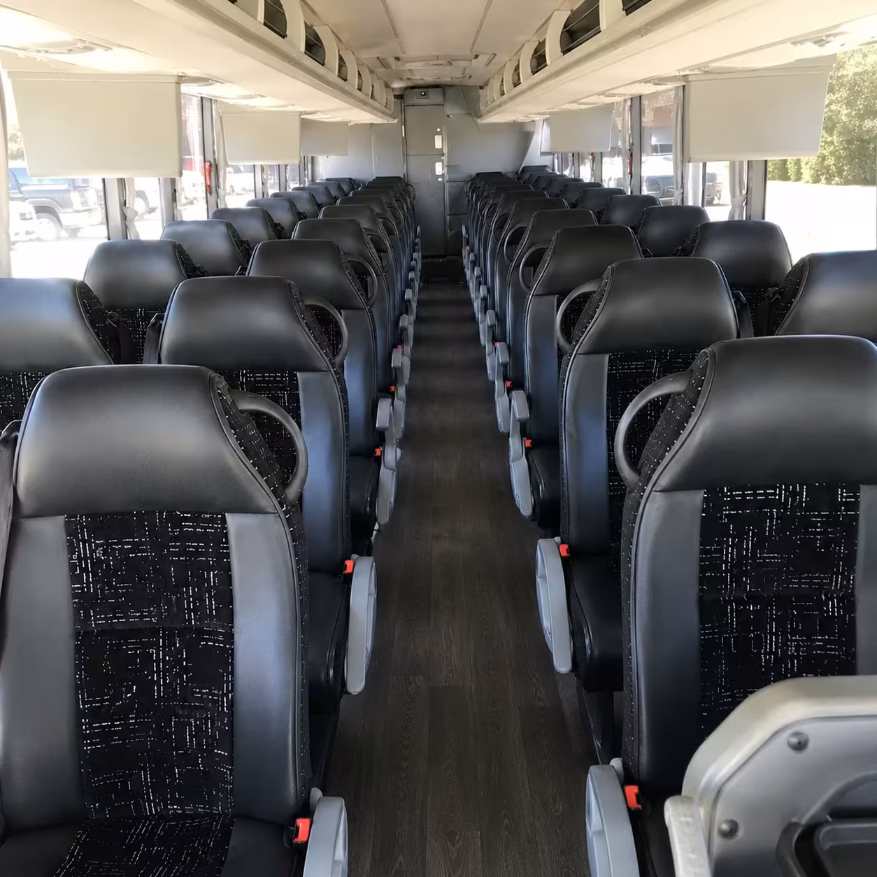 56 passenger charter bus inside