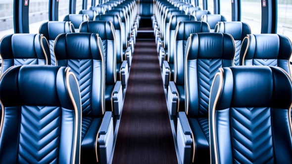 sterling heights 54 passenger charter bus inside